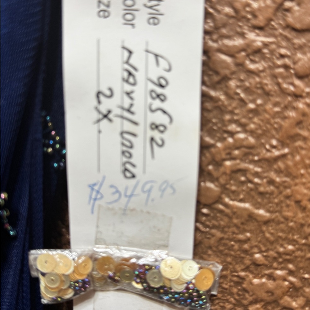 Navy Blue Dress with Sequin Details